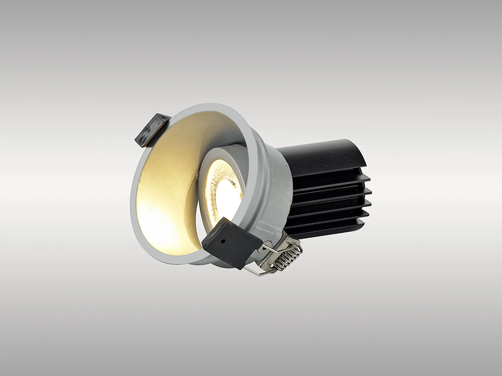 Bania A 12 Powered by Tridonic  12W 2700K 1200lm 24° CRI>90 LED Engine; 350mA Silver Adjustable Recessed Spotlight; IP20 DM201730  Dlux Bania A 12